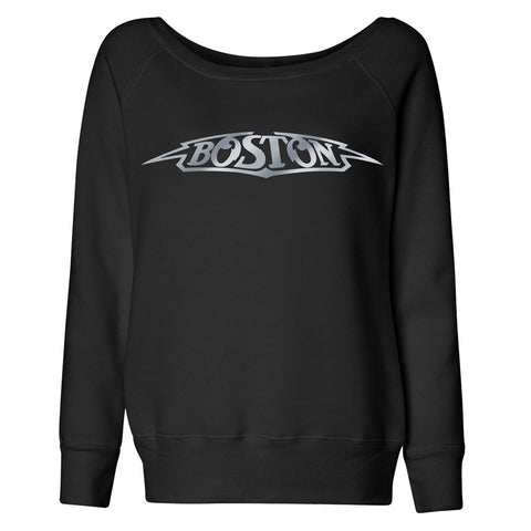 Boston Ladies Wide Neck Sweatshirt-Boston